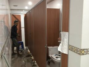 Thi công vách ngăn tấm composite phòng tắm và nhà vệ sinh Công ty Cấp Nước Đồng Nai
